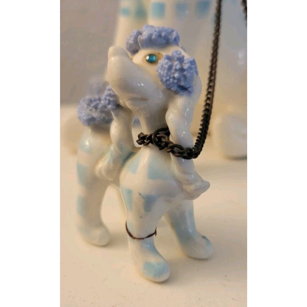 Vtg. 50s Kreiss & Company Poodle w/Puppies on Chain Leash Made in Japan - Picture 13 of 16